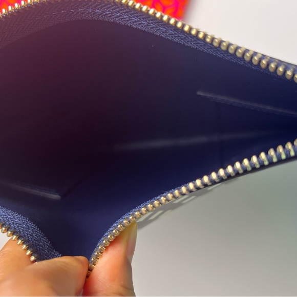 NEW Tory Burch Royal Navy Block T  Medium Travel Pouch - Picture 6 of 11